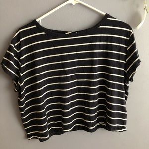 Striped H&M cropped top